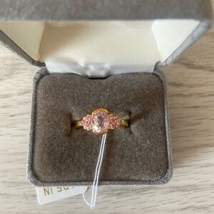 925 Ring Pink Stones NWT